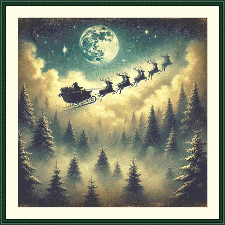 Christmas Eve counted cross stitch pattern by Mystic Vision Gallery