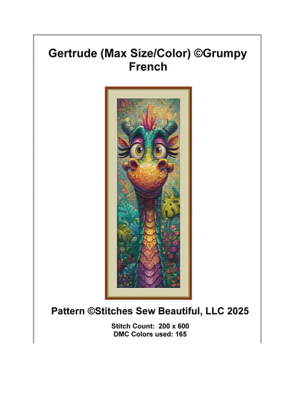Gertrude (Max Size/Color) counted cross stitch pattern by Grumpy French