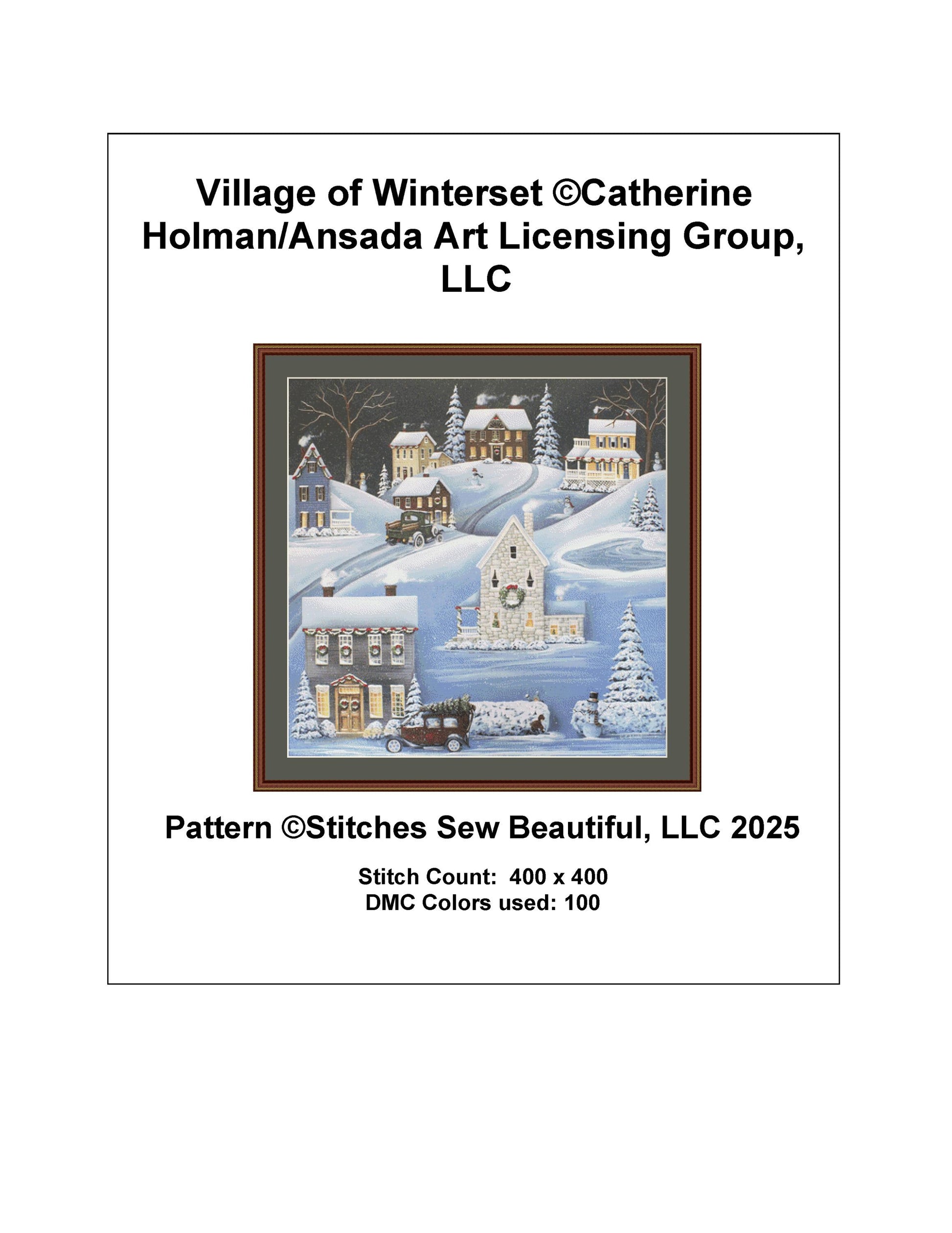 Village of Winterset counted cross stitch pattern by Catherine Holman/Ansada Art Licensing Group, LLC