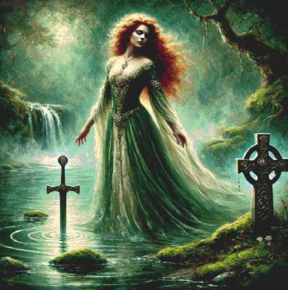 Lady of the Lake counted cross stitch pattern by Mystic Vision Gallery