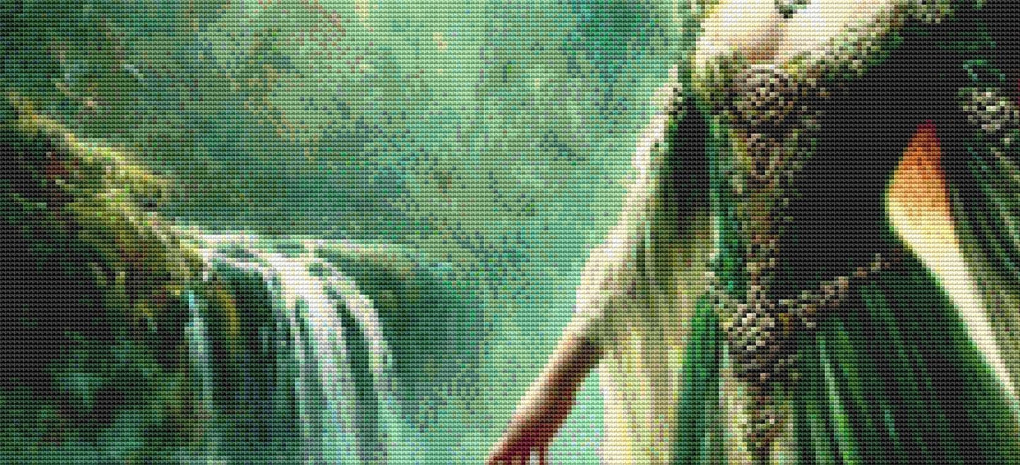 Lady of the Lake counted cross stitch pattern by Mystic Vision Gallery