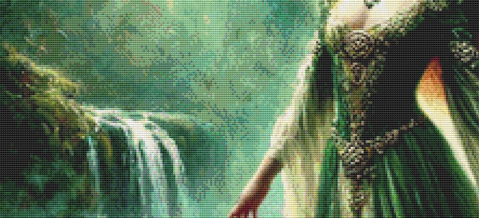 Lady of the Lake counted cross stitch pattern by Mystic Vision Gallery