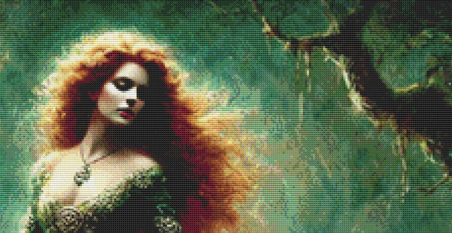 Lady of the Lake counted cross stitch pattern by Mystic Vision Gallery