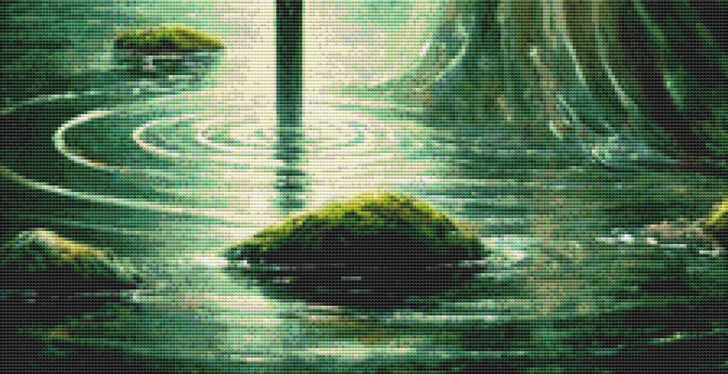 Lady of the Lake counted cross stitch pattern by Mystic Vision Gallery