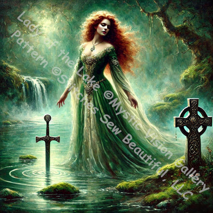 Lady of the Lake counted cross stitch pattern by Mystic Vision Gallery