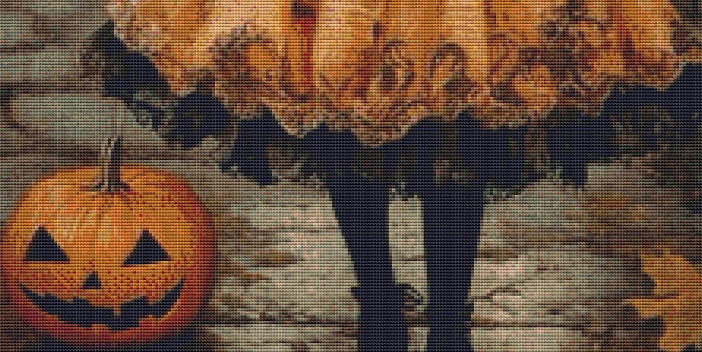 Trick or Treat counted cross stitch pattern by Ingrid Jean AI Art