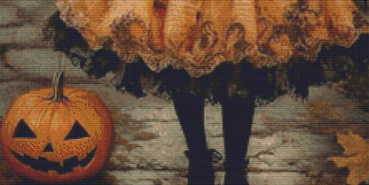 Trick or Treat counted cross stitch pattern by Ingrid Jean AI Art