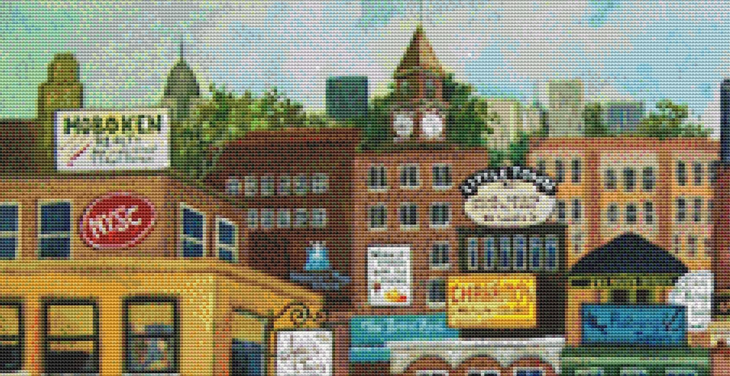Hoboken Medley counted cross stitch pattern by Gwendolyn McShepard/Ansada Art Licensing Group, LLC