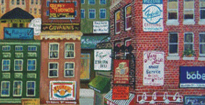 Hoboken Medley counted cross stitch pattern by Gwendolyn McShepard/Ansada Art Licensing Group, LLC