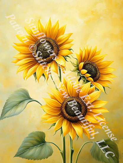 Sunflowers (Small) counted cross stitch pattern by ©Adobe Ext. License