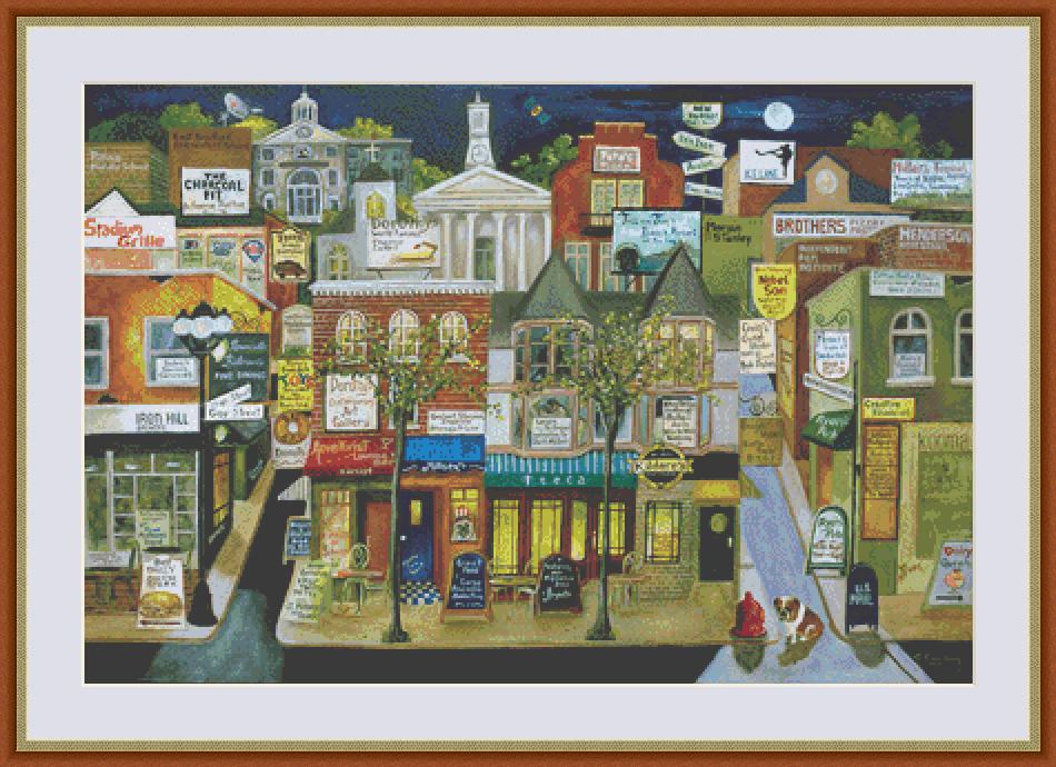 Gay Street counted cross stitch pattern by Gwendolyn McShepard/Ansada Art Licensing Group, LLC