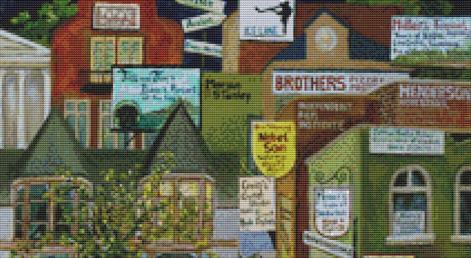 Gay Street counted cross stitch pattern by Gwendolyn McShepard/Ansada Art Licensing Group, LLC