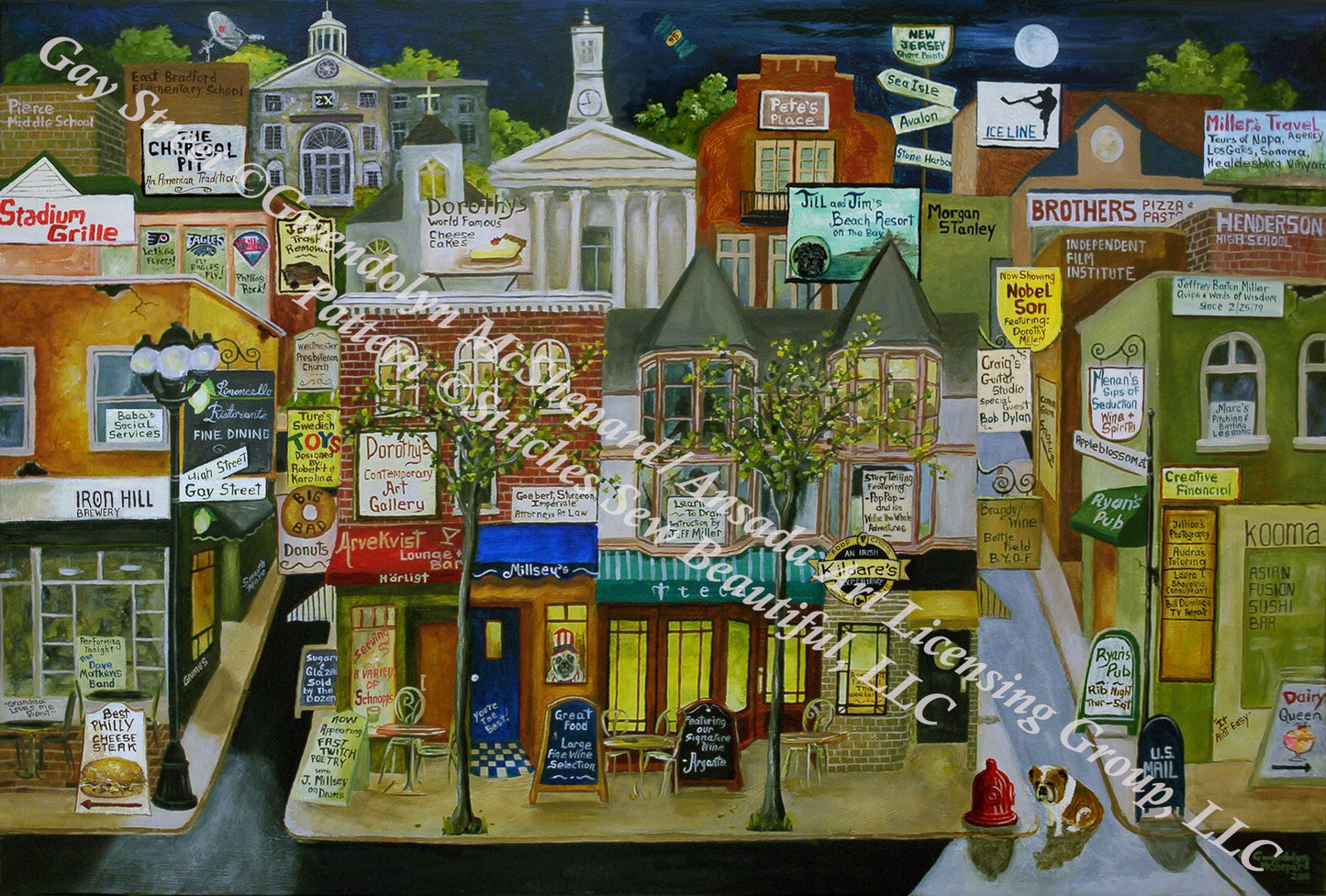 Gay Street counted cross stitch pattern by Gwendolyn McShepard/Ansada Art Licensing Group, LLC