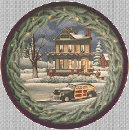 Home for the Holidays (Round) counted cross stitch pattern by Catherine Holman/Ansada Art Licensing Group, LLC