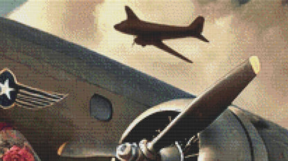 Aviator Pin-Up counted cross stitch pattern by Mystic Vision Gallery