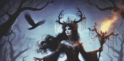 Hecate Goddess of Witchcraft counted cross stitch pattern by Mystic Vision Gallery