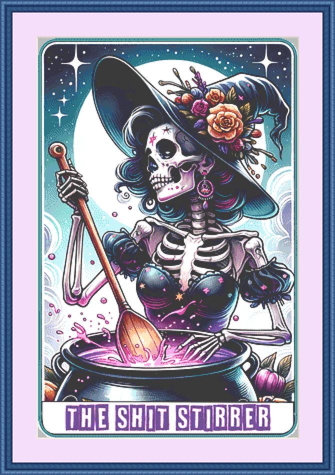 The Shit Stirrer counted cross stitch pattern by Pixel Paige Studio