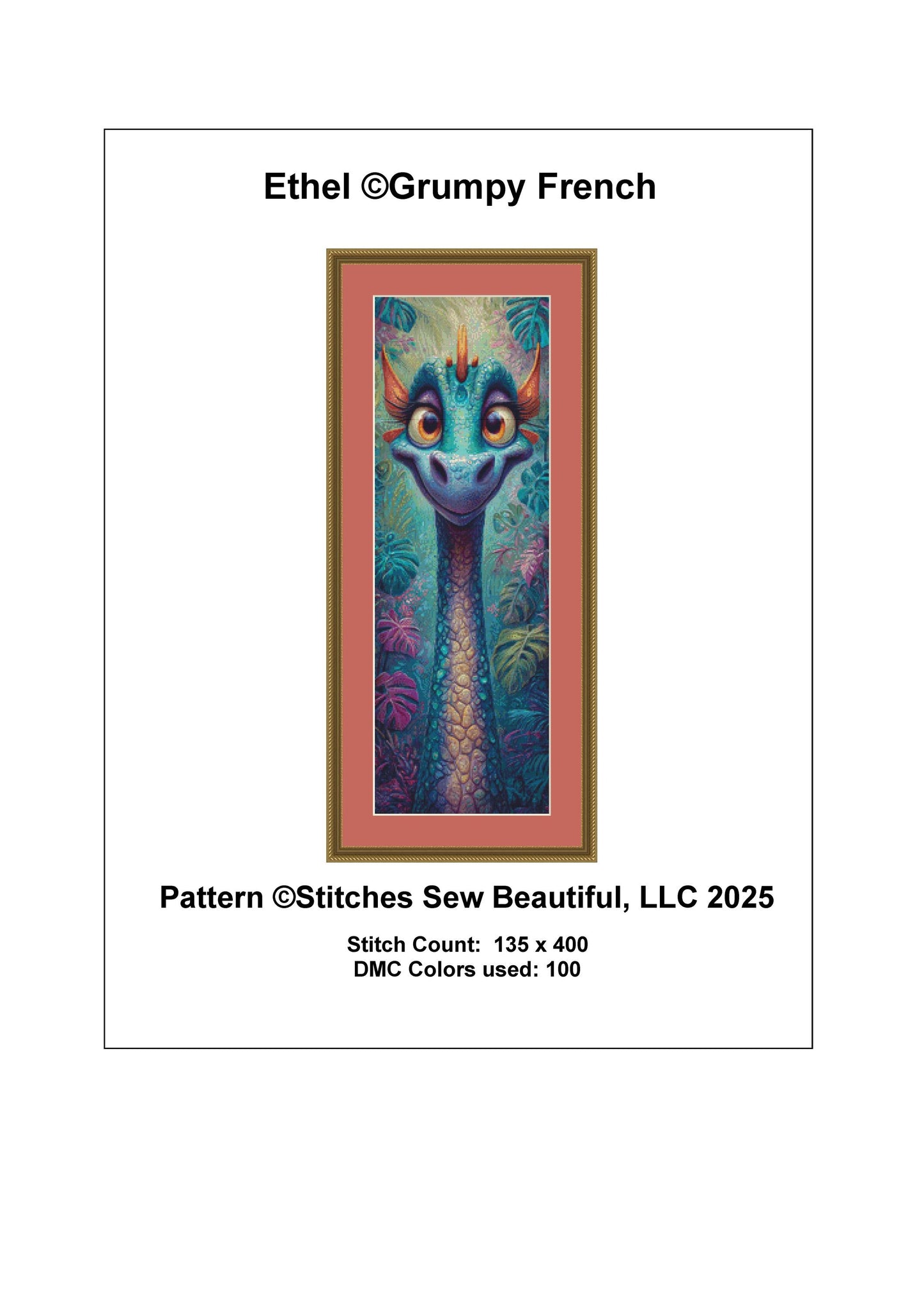 Ethel counted cross stitch pattern by Grumpy French