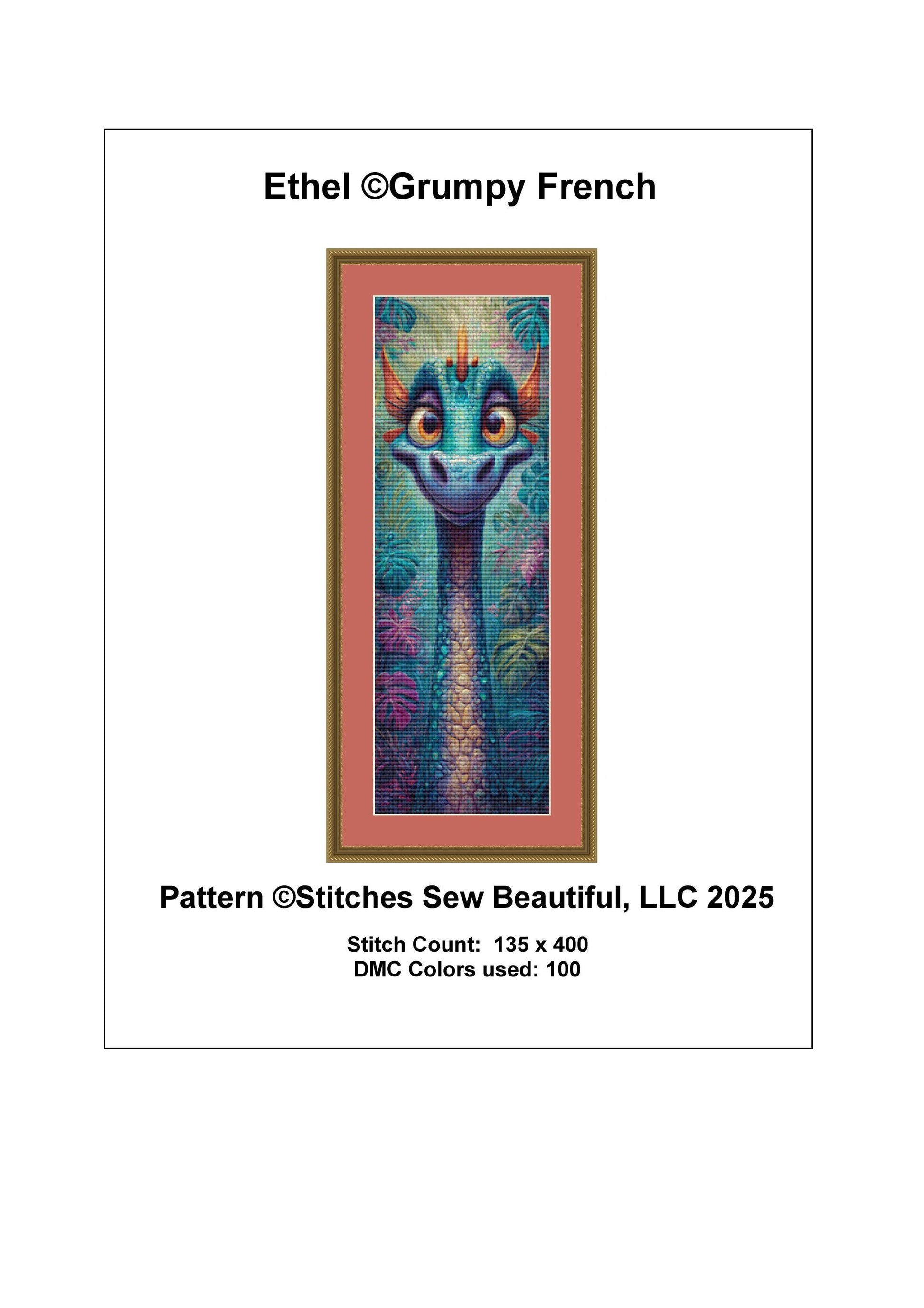 Ethel counted cross stitch pattern by Grumpy French