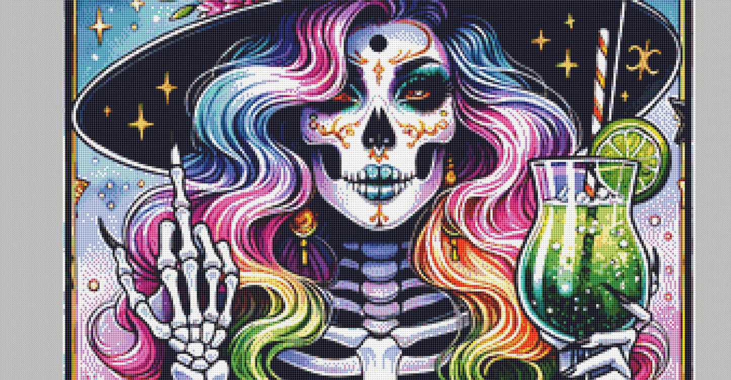 Respectfully I'm a Witch counted cross stitch pattern by Pixel Paige Studio