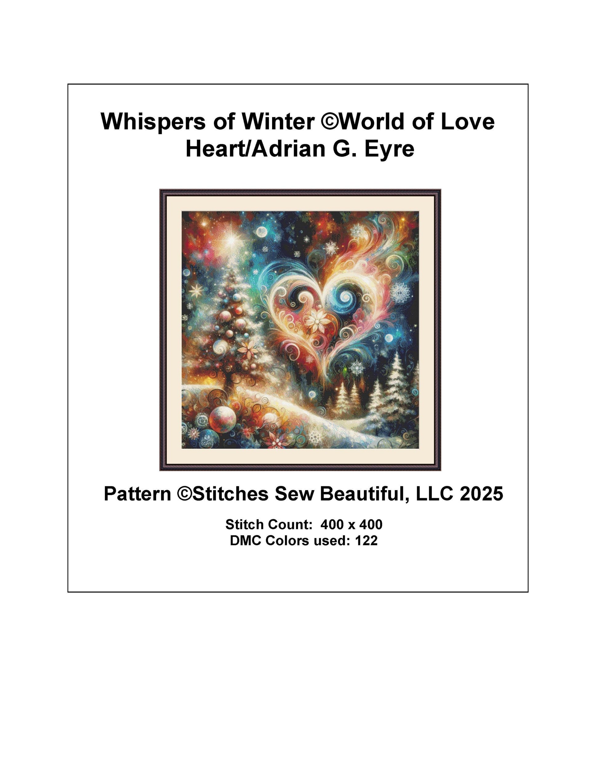 Whispers of Winter counted cross stitch pattern by World of Love Hearts/Adrian G. Eyre