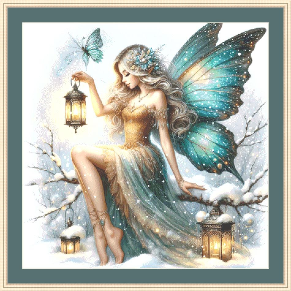 A Winter Fairies Light counted cross stitch pattern by Design Studio Trend