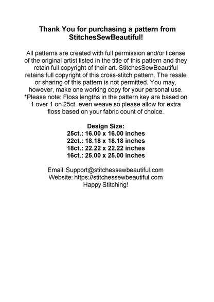 Celestial Sky Over Moonlit Waves counted cross stitch pattern by Escape Journals