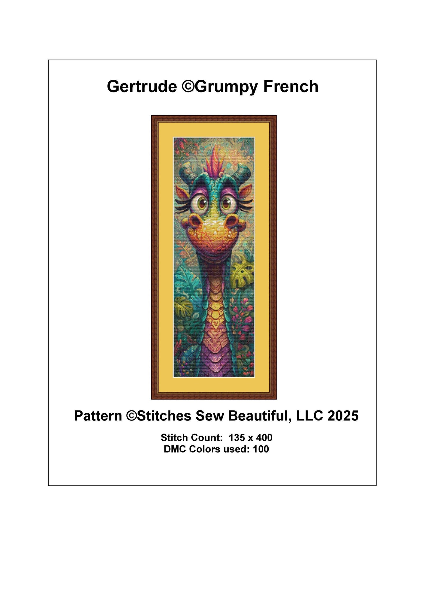 Gertrude counted cross stitch pattern by Grumpy French