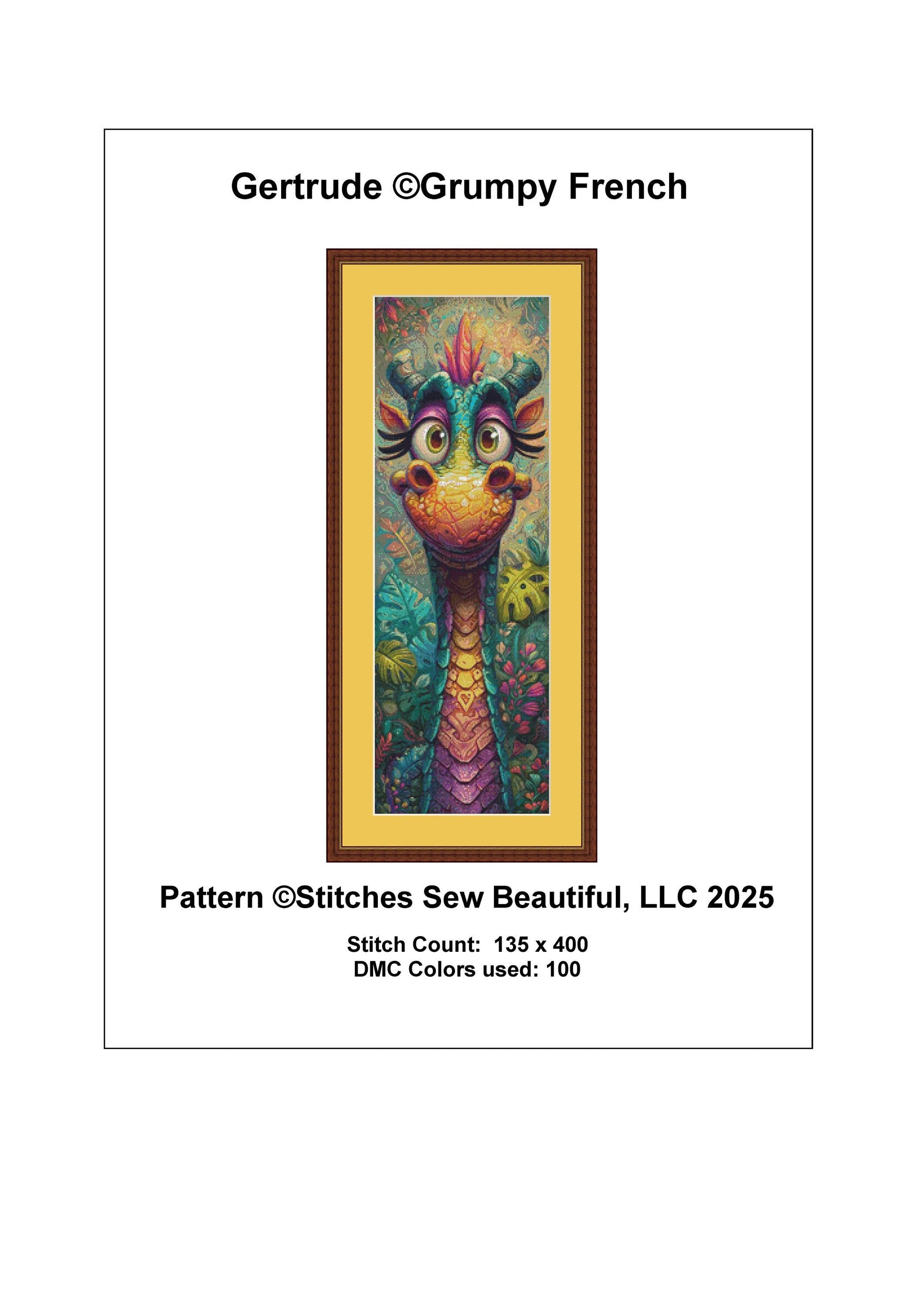 Gertrude counted cross stitch pattern by Grumpy French