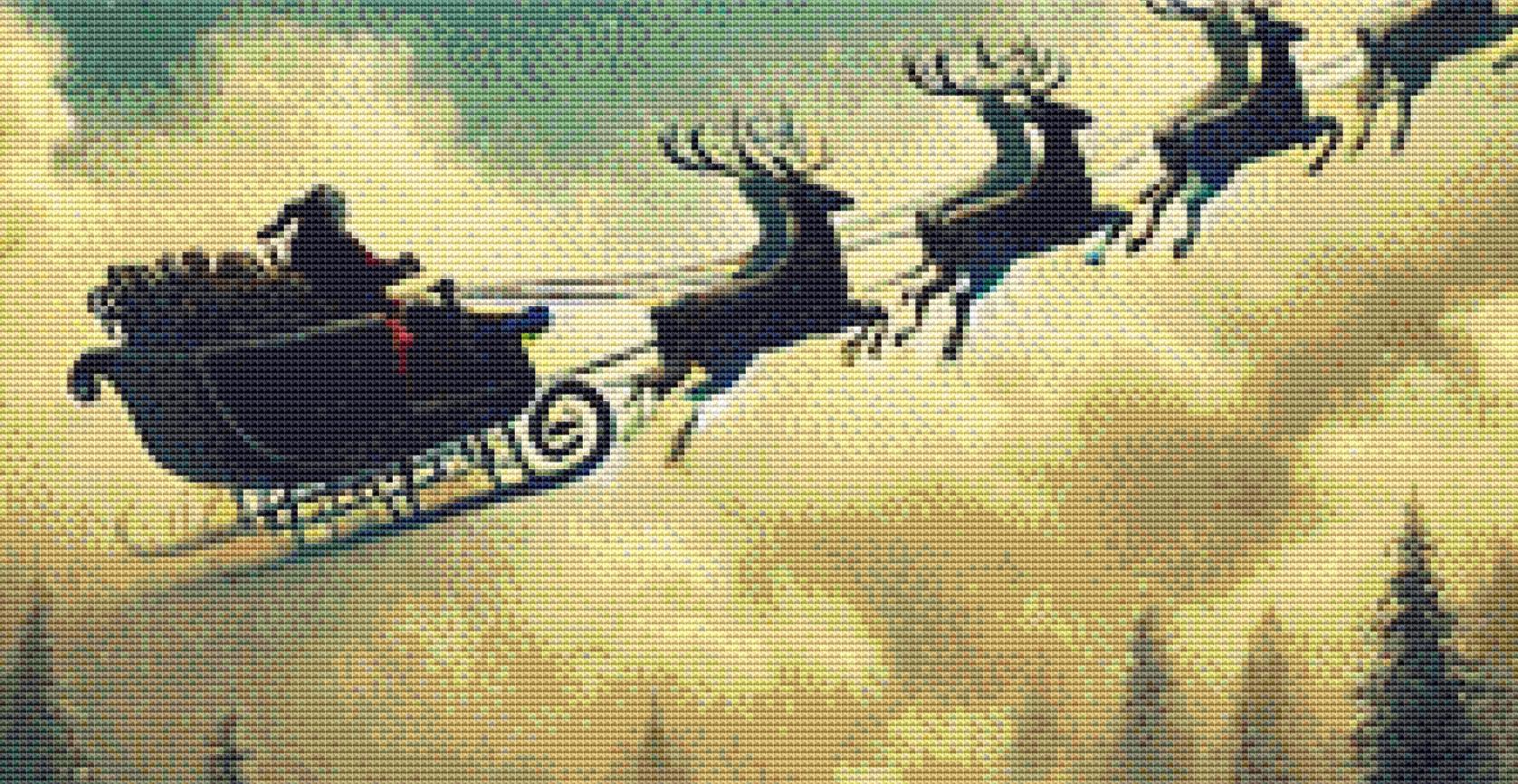 Christmas Eve counted cross stitch pattern by Mystic Vision Gallery