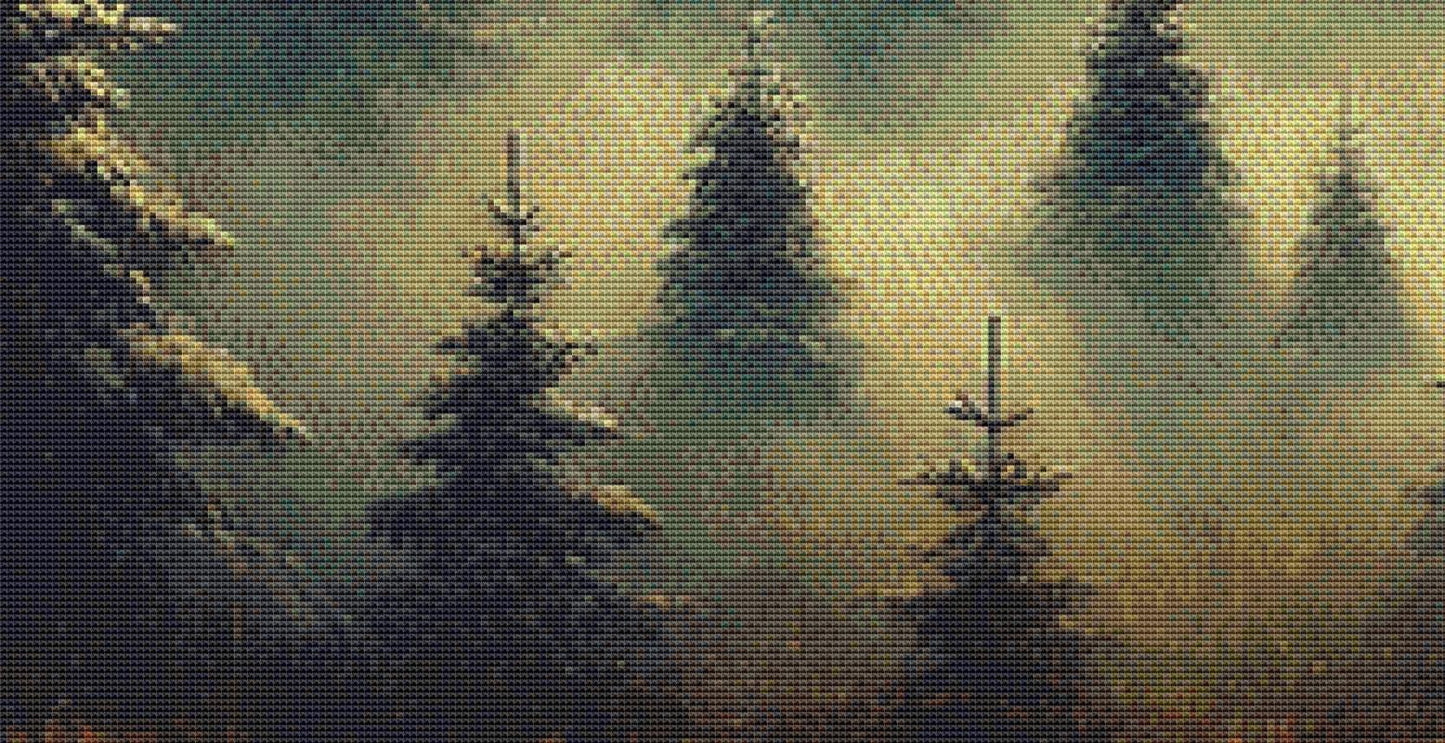 Christmas Eve counted cross stitch pattern by Mystic Vision Gallery