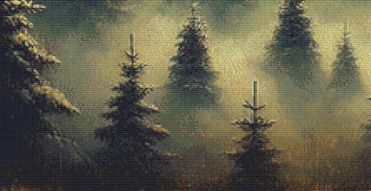 Christmas Eve counted cross stitch pattern by Mystic Vision Gallery