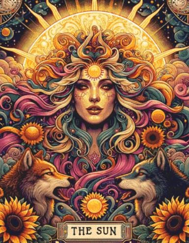 The Sun Tarot counted cross stitch pattern by Sweet Crow Designs
