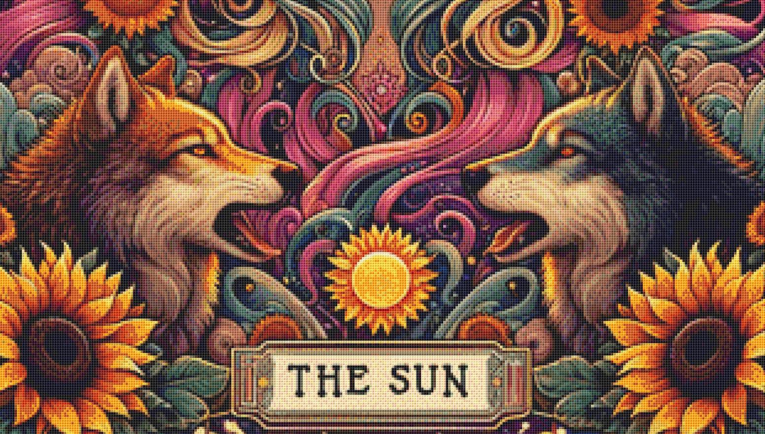 The Sun Tarot counted cross stitch pattern by Sweet Crow Designs