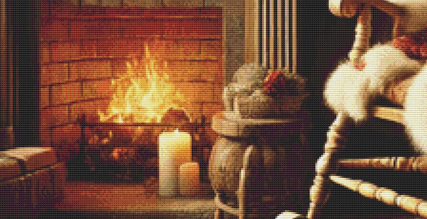 The Night Santa Rested counted cross stitch pattern by Mystic Vision Gallery