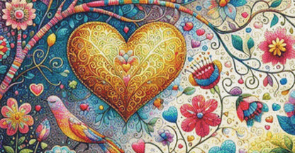 Peaceful Cat Nap in Whimsical Blooms counted cross stitch pattern by World of Love Hearts/Adrian G. Eyre
