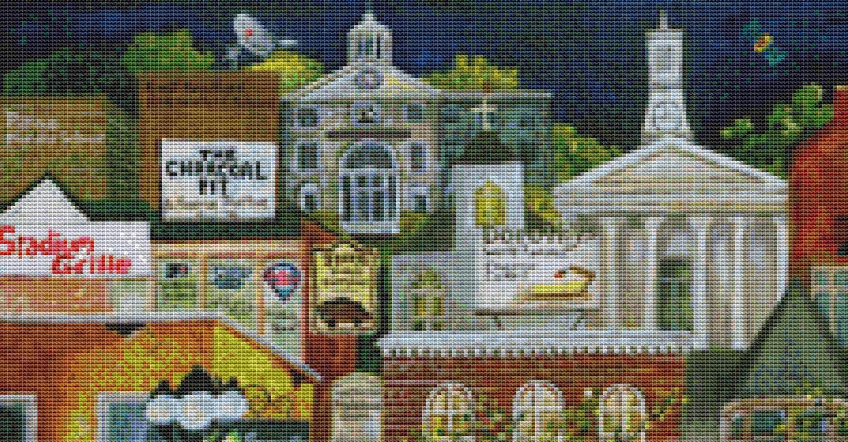 Gay Street counted cross stitch pattern by Gwendolyn McShepard/Ansada Art Licensing Group, LLC
