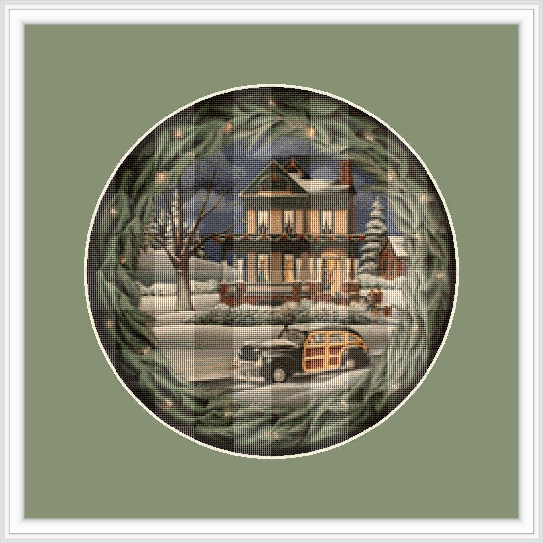 Home for the Holidays (Round) counted cross stitch pattern by Catherine Holman/Ansada Art Licensing Group, LLC