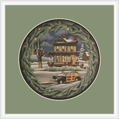 Home for the Holidays (Round) counted cross stitch pattern by Catherine Holman/Ansada Art Licensing Group, LLC