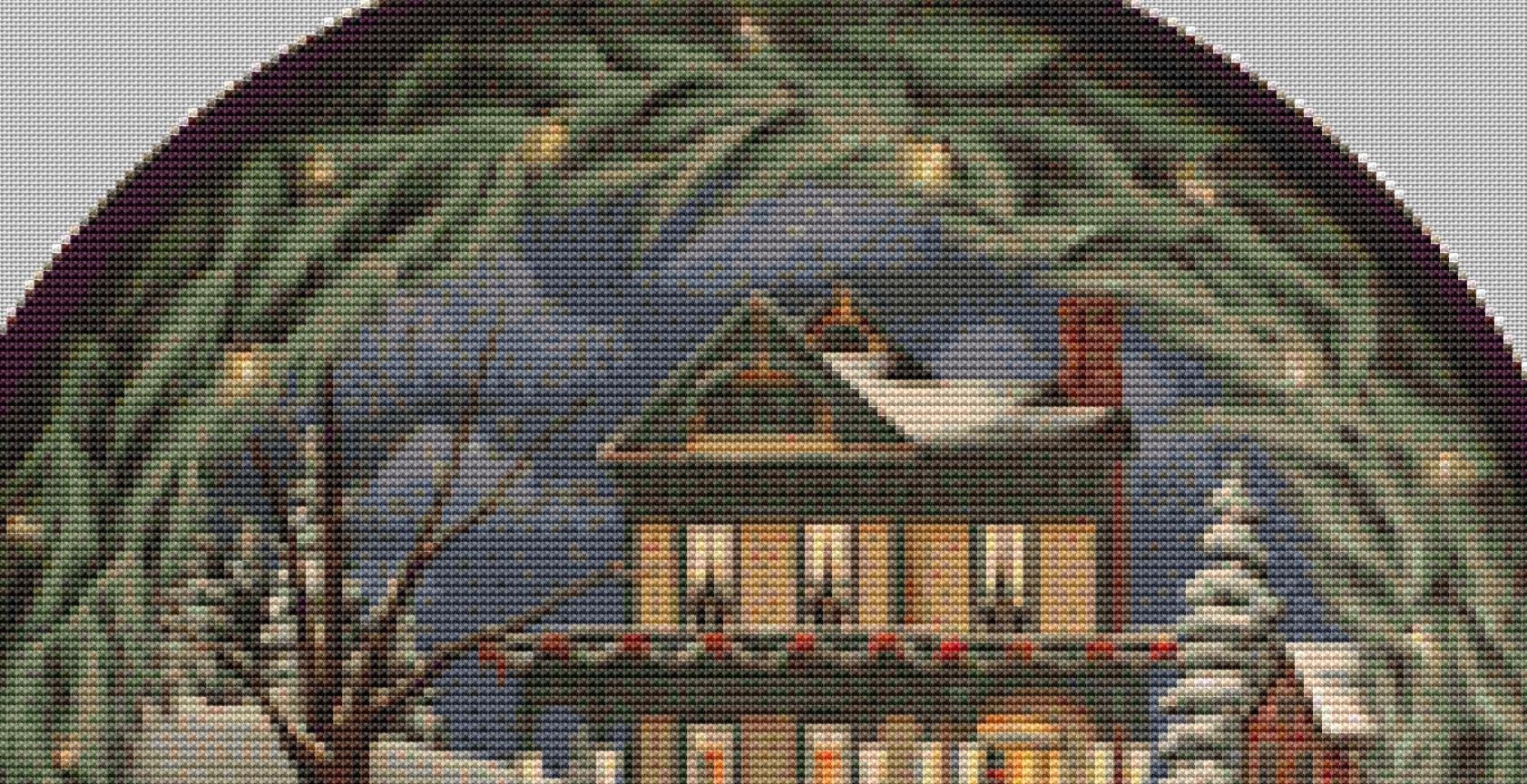 Home for the Holidays (Round) counted cross stitch pattern by Catherine Holman/Ansada Art Licensing Group, LLC