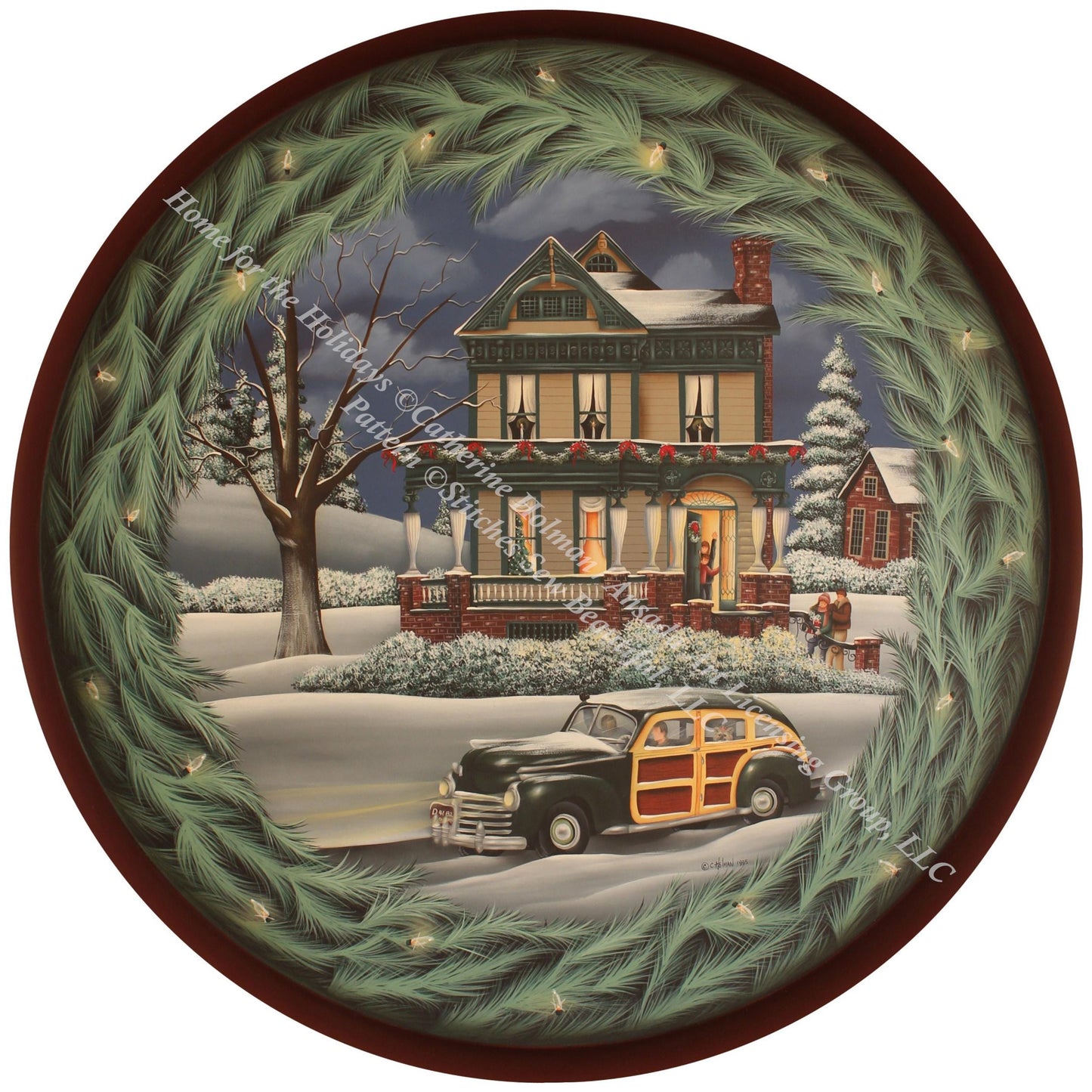Home for the Holidays (Round) counted cross stitch pattern by Catherine Holman/Ansada Art Licensing Group, LLC