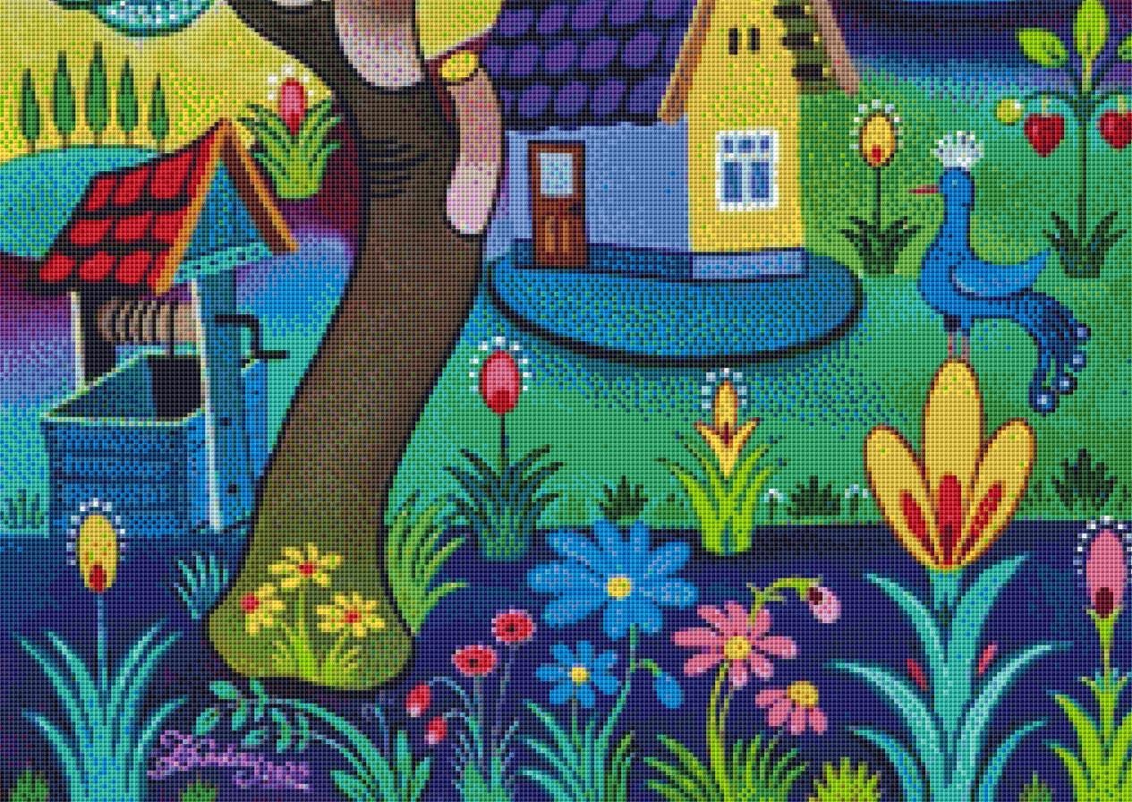 The Blue Bird of Happiness counted cross stitch pattern by Laszlo Koday