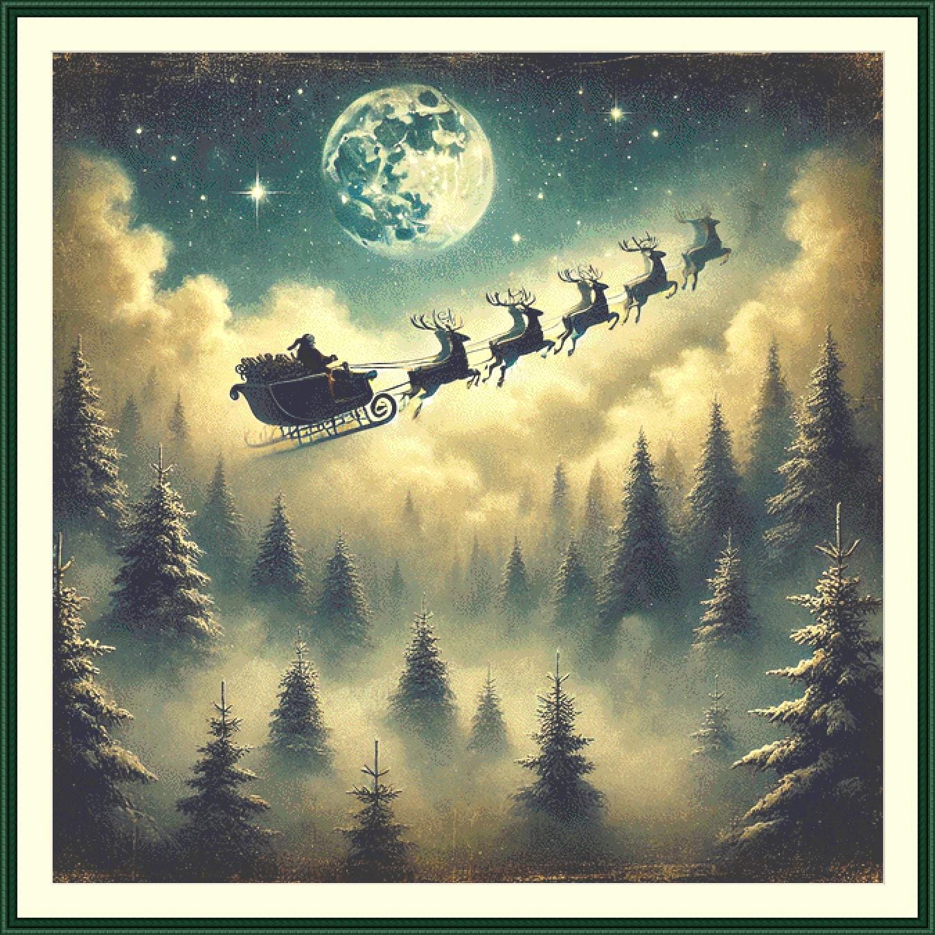 Christmas Eve (Max Size/Color) counted cross stitch pattern by Mystic Vision Gallery