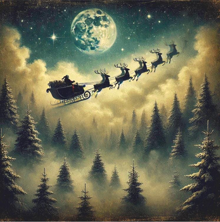 Christmas Eve (Max Size/Color) counted cross stitch pattern by Mystic Vision Gallery