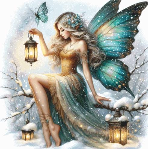A Winter Fairies Light counted cross stitch pattern by Design Studio Trend