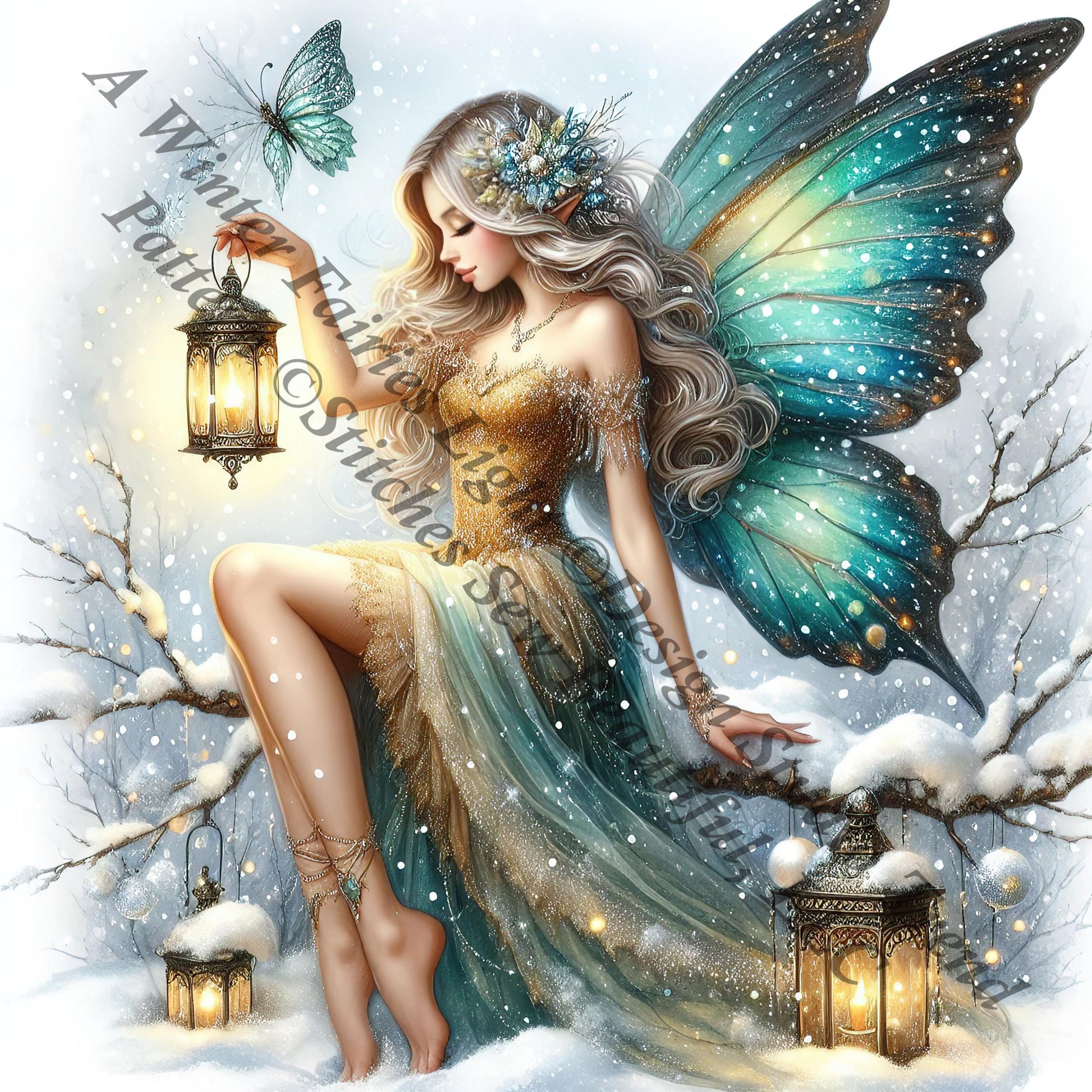 A Winter Fairies Light counted cross stitch pattern by Design Studio Trend
