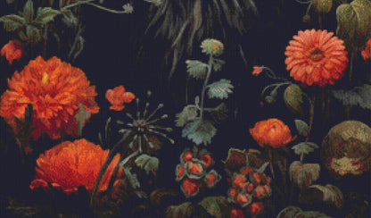 Gothic Botanical Cat counted cross stitch pattern by Dutch Lady Mystic Art