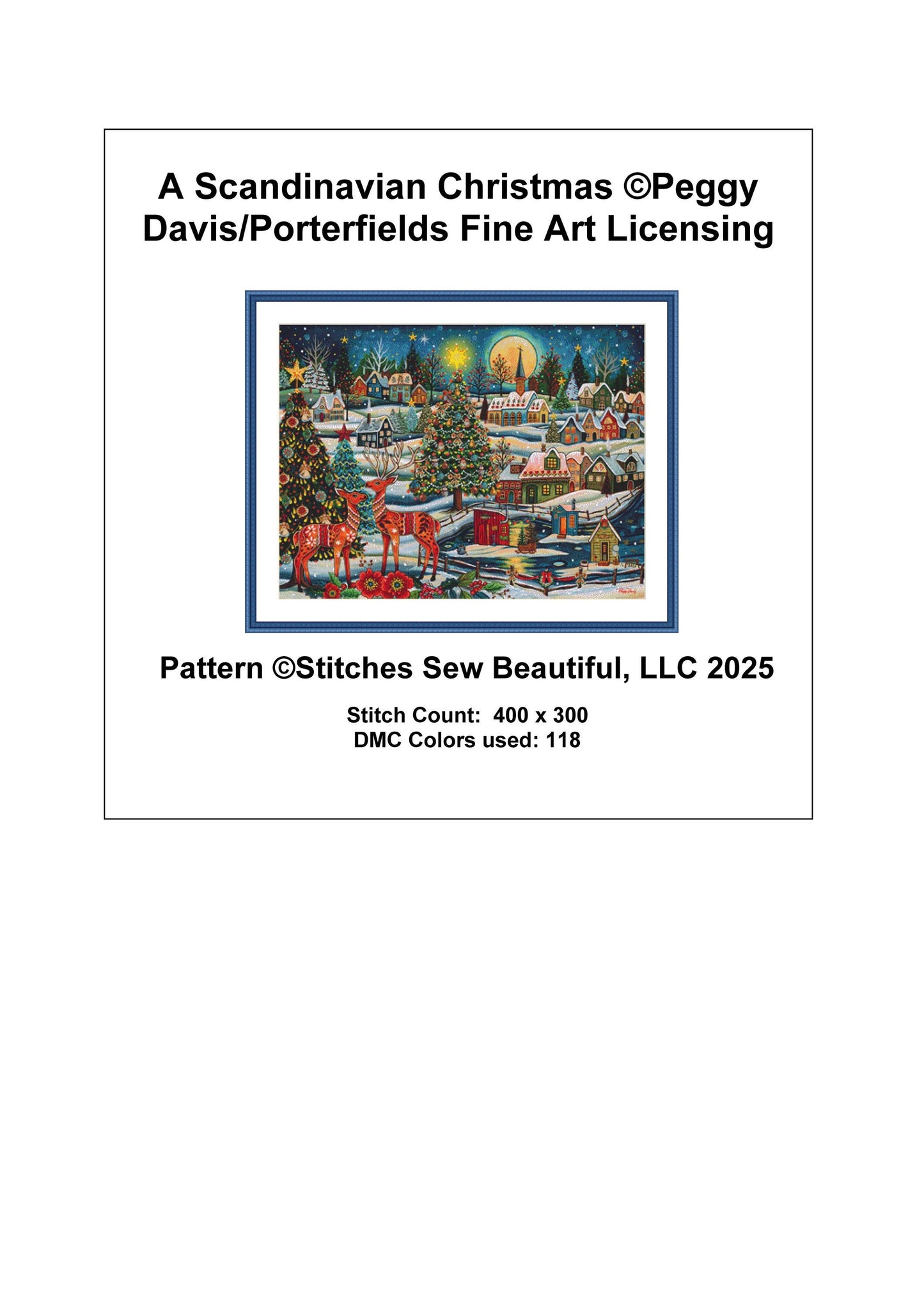 A Scandinavian Christmas counted cross stitch pattern by Peggy Davis/Porterfields Fine Art Licensing