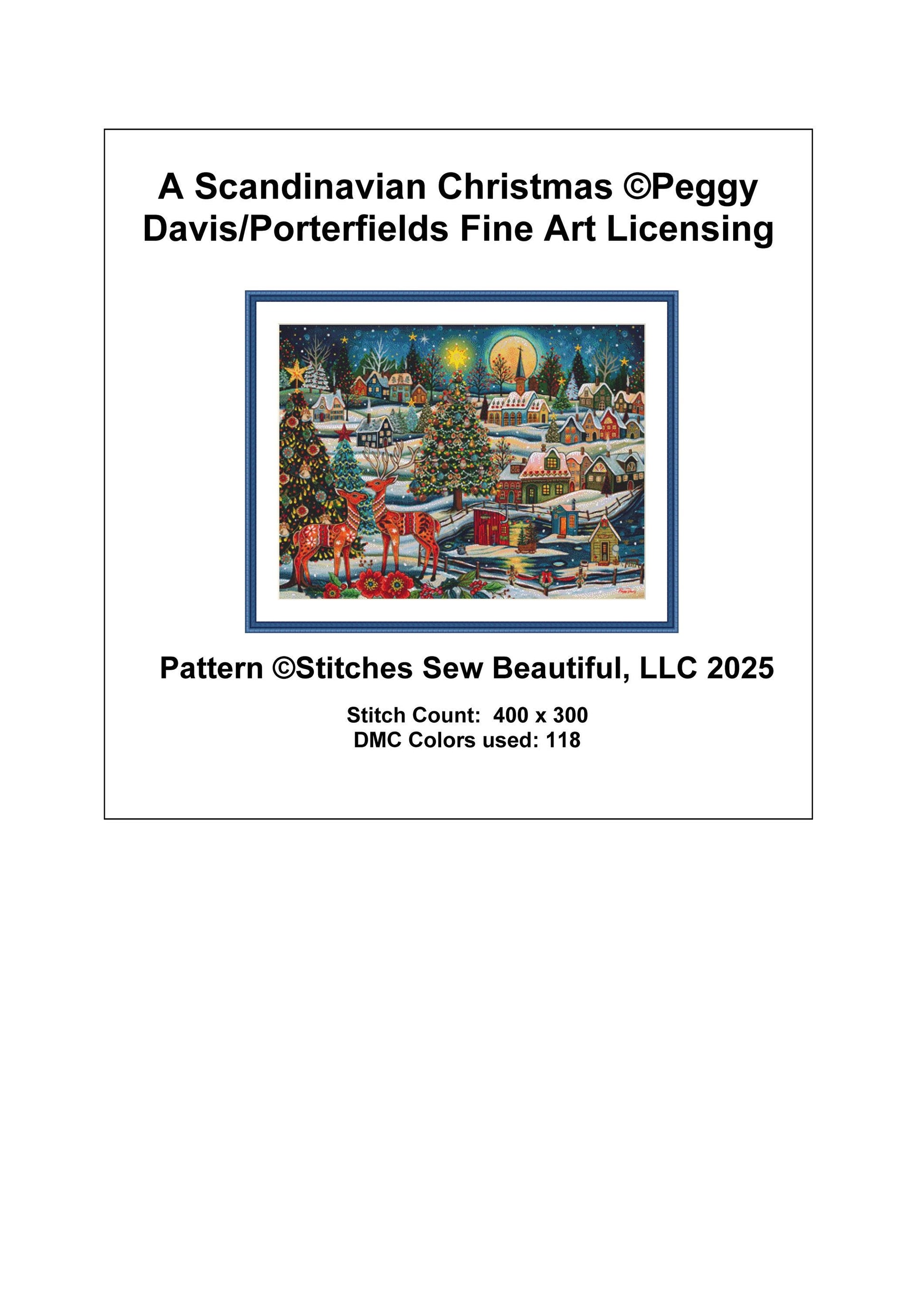 A Scandinavian Christmas counted cross stitch pattern by Peggy Davis/Porterfields Fine Art Licensing