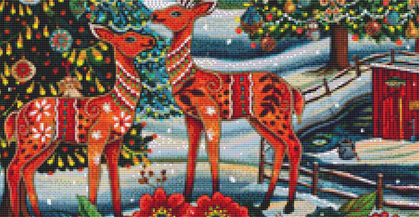 A Scandinavian Christmas counted cross stitch pattern by Peggy Davis/Porterfields Fine Art Licensing